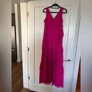 Aidan Aidan Matrix Asymmetrical Gown w Ruffle Size 8 NWT